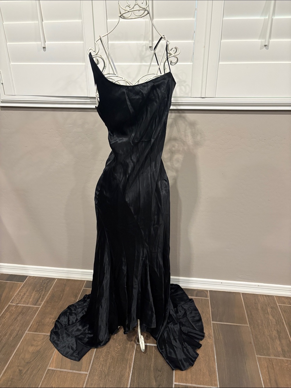 Elegant Black Satin Slip Dress